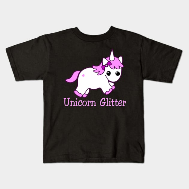 Lovely Baby Unicorn Glitter Costume Gift Kids T-Shirt by Ohooha